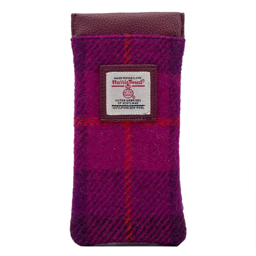Harris Tweed Glasses Sleeve Purple Check