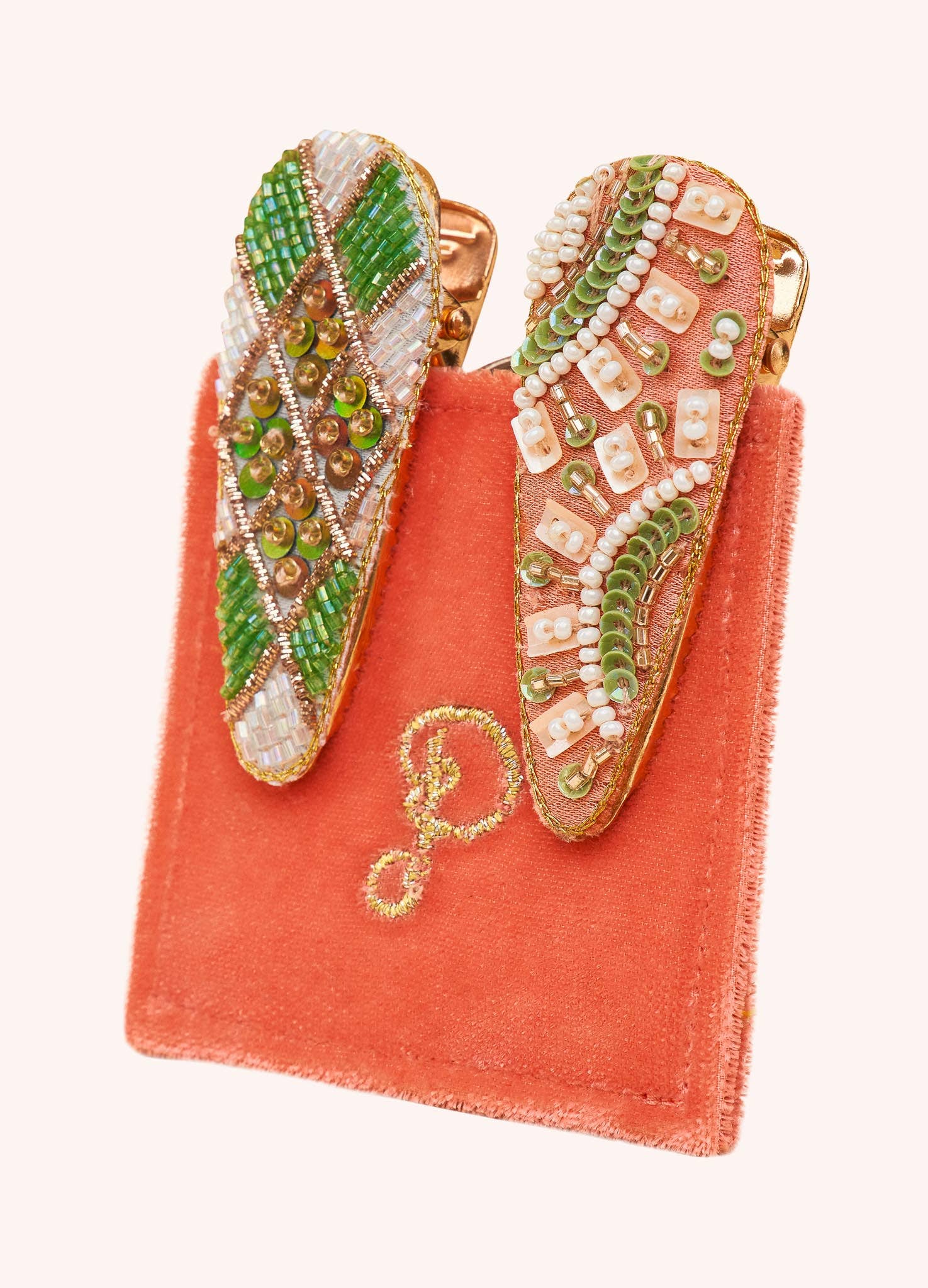 Jewelled Hair Clips (Set of 2) - Sunny & Check