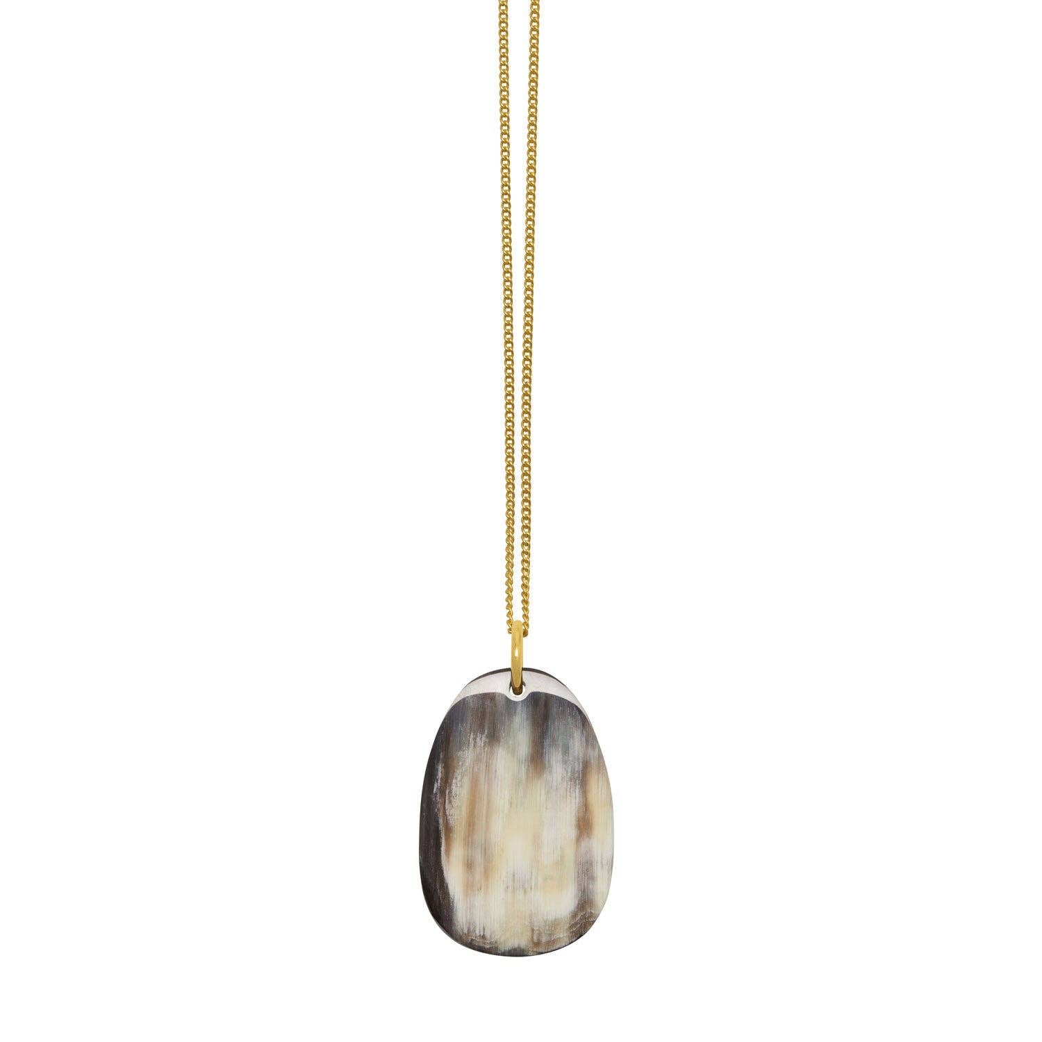 Black oval horn pendant - Gold | The Nancy Smillie Shop - Art, Jewellery & Designer Gifts Glasgow Scotland
