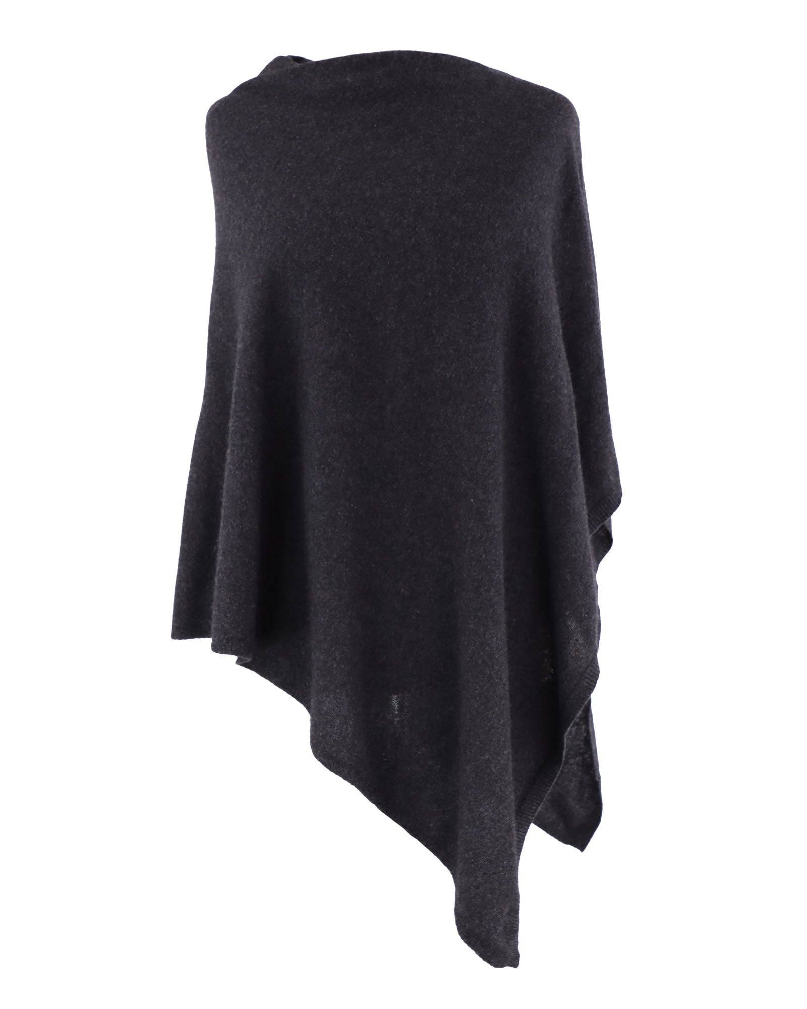 Classic Cashmere Blend Poncho: Denim Blue