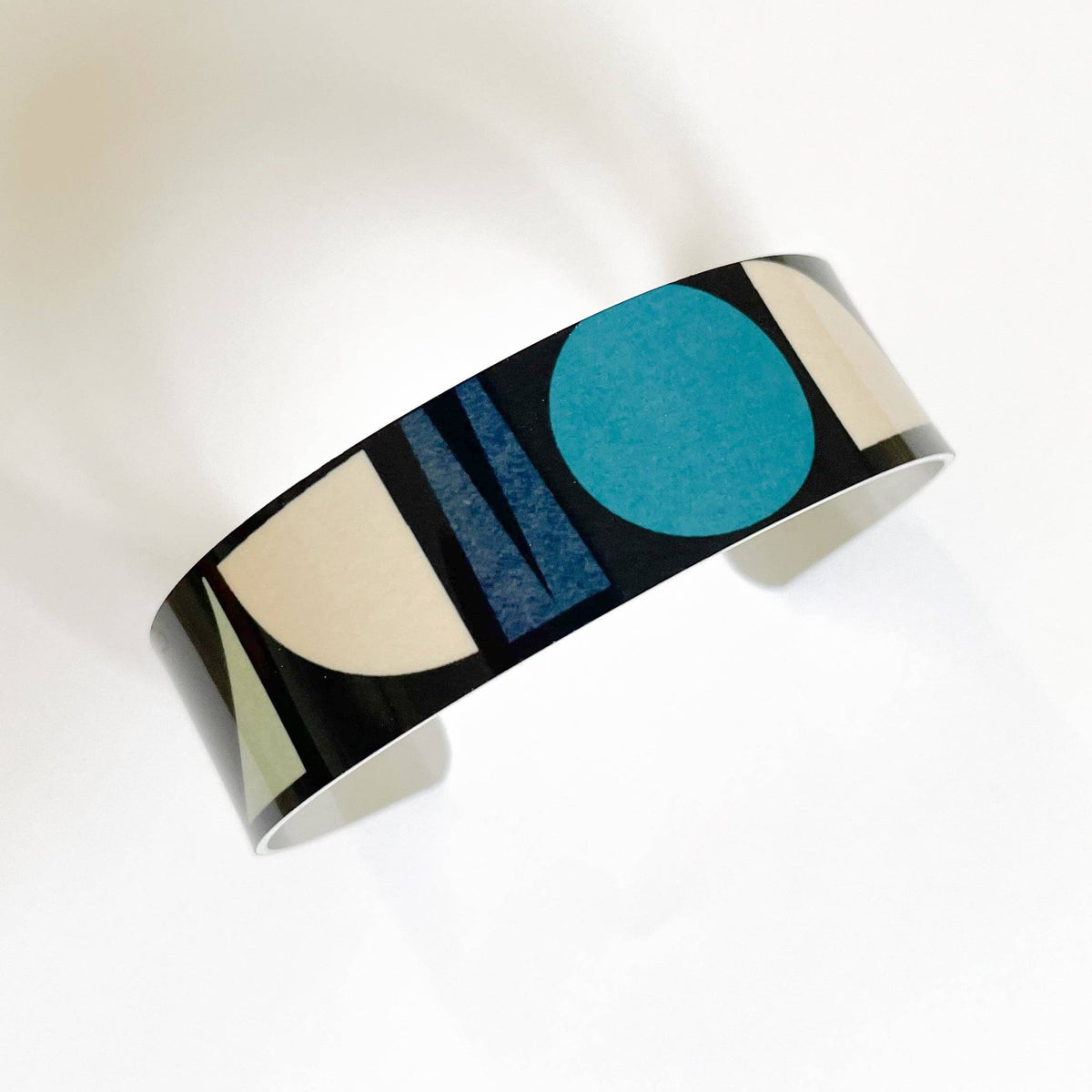 Shape Narrow Cuff Bracelet - Navy