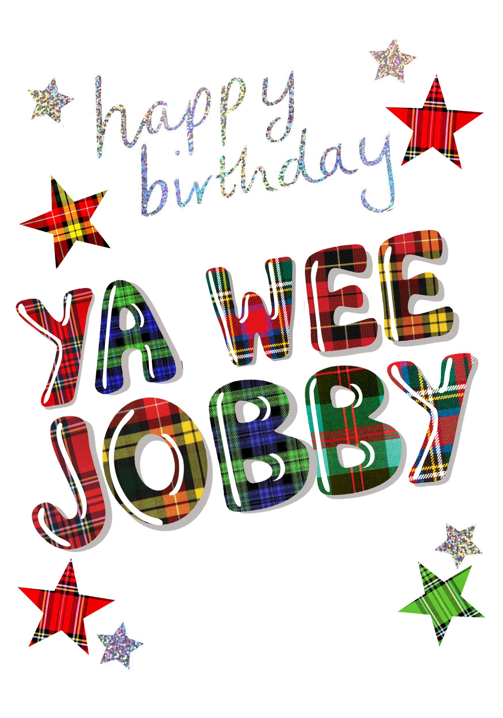 Tartan Words Birthday Ya Wee Jobby Card WWTW67