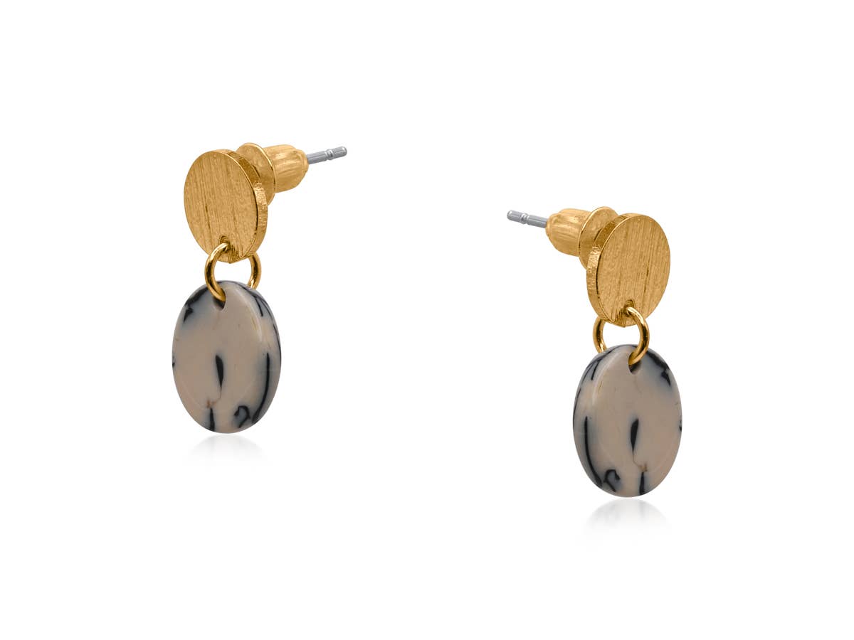 Sunny Petite Resin Earrings: White