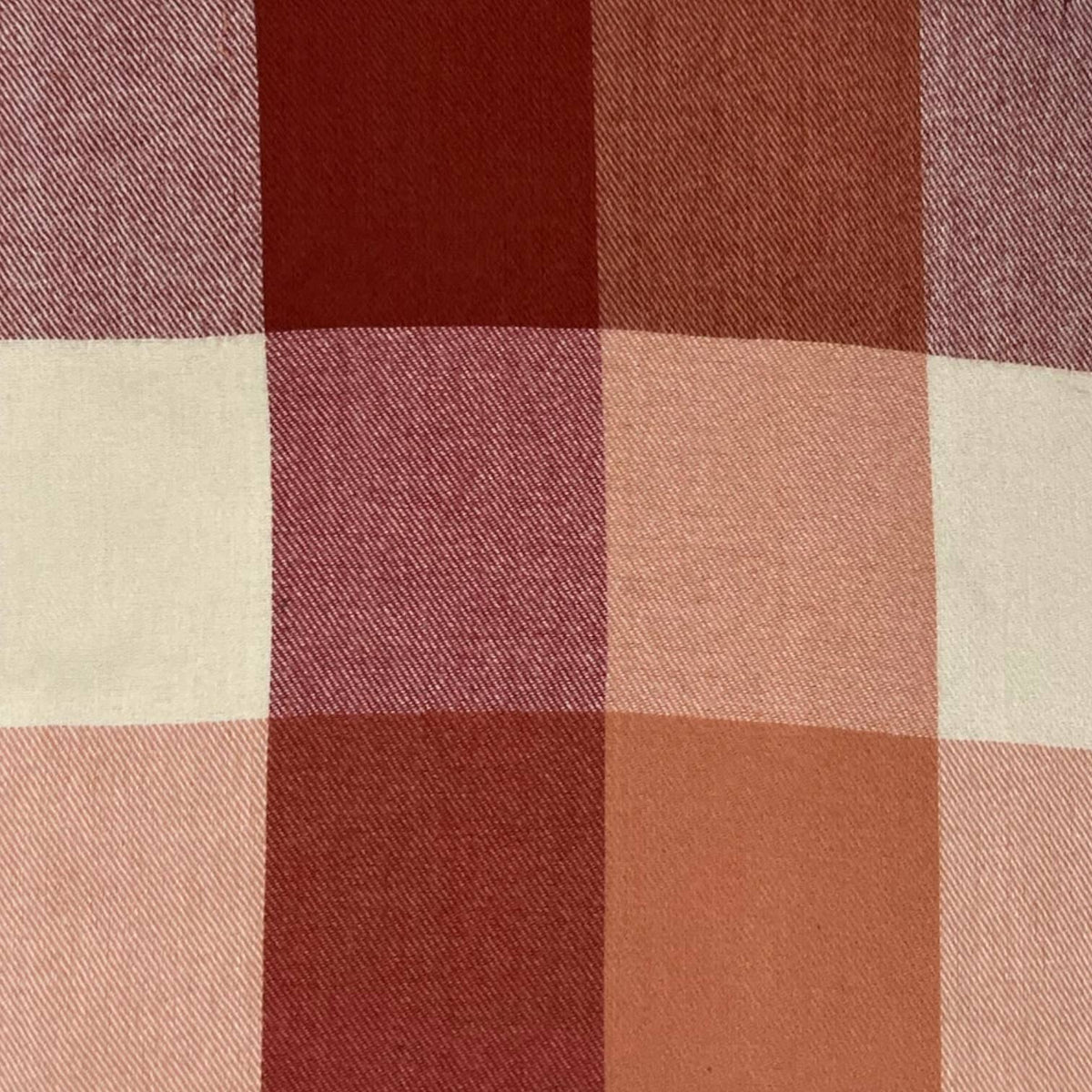 Multi coloured festive check scarf wilt tassels: Rust Orange