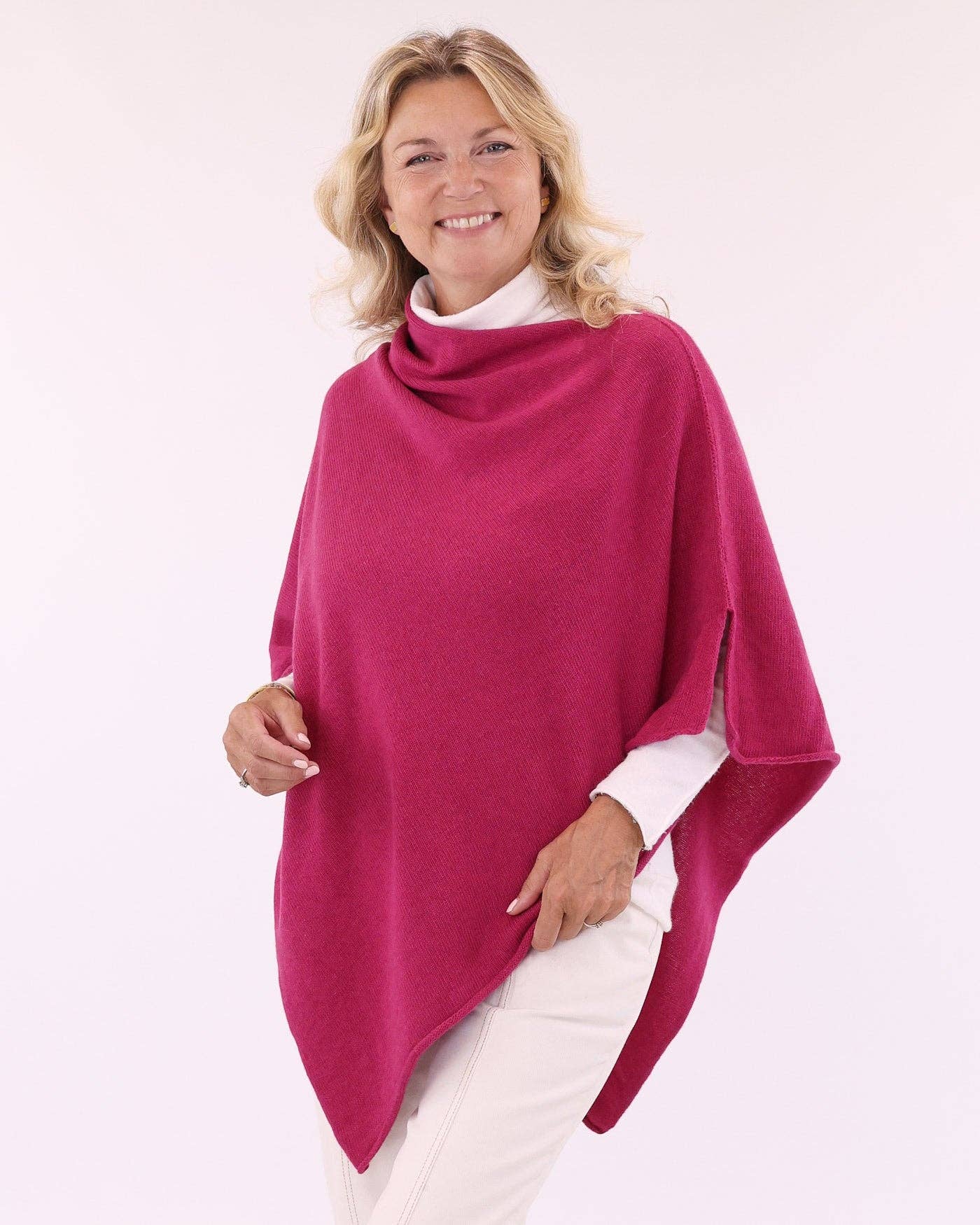 Cashmere Blend Poncho: Deep Violet