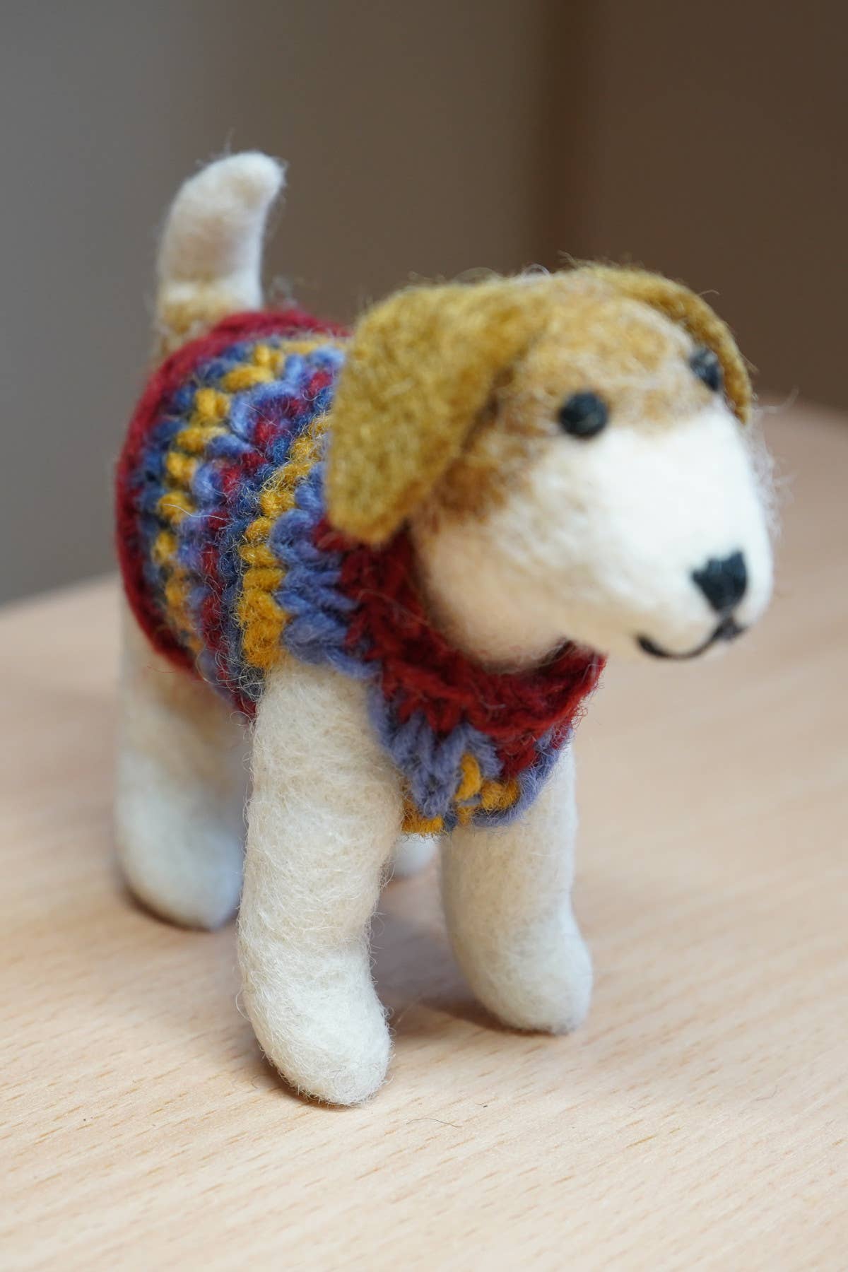 Jack - Hand Felted Wool Terrier Dog in a Jumper Decoration: One Colour