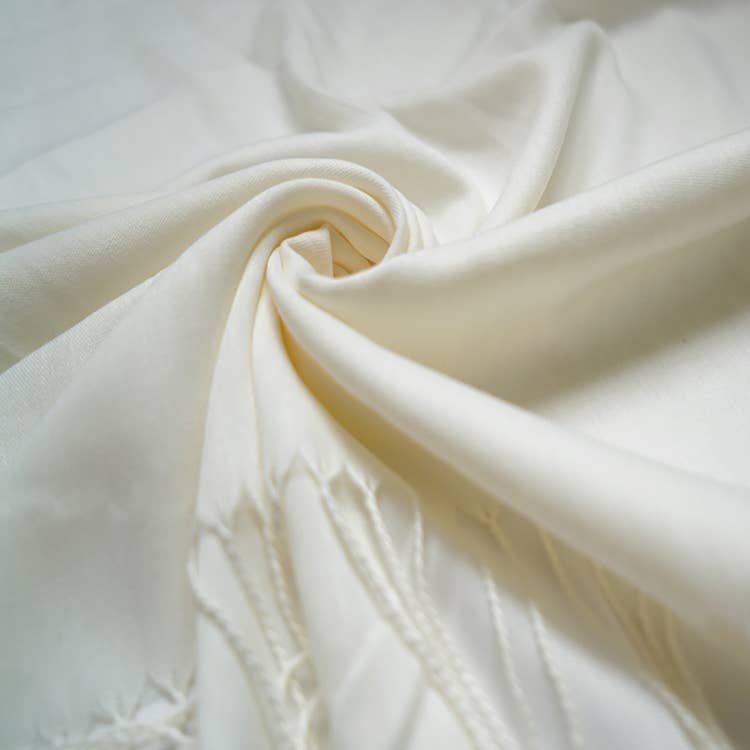 Plain cotton blend pashmina with tassels: Mint A10