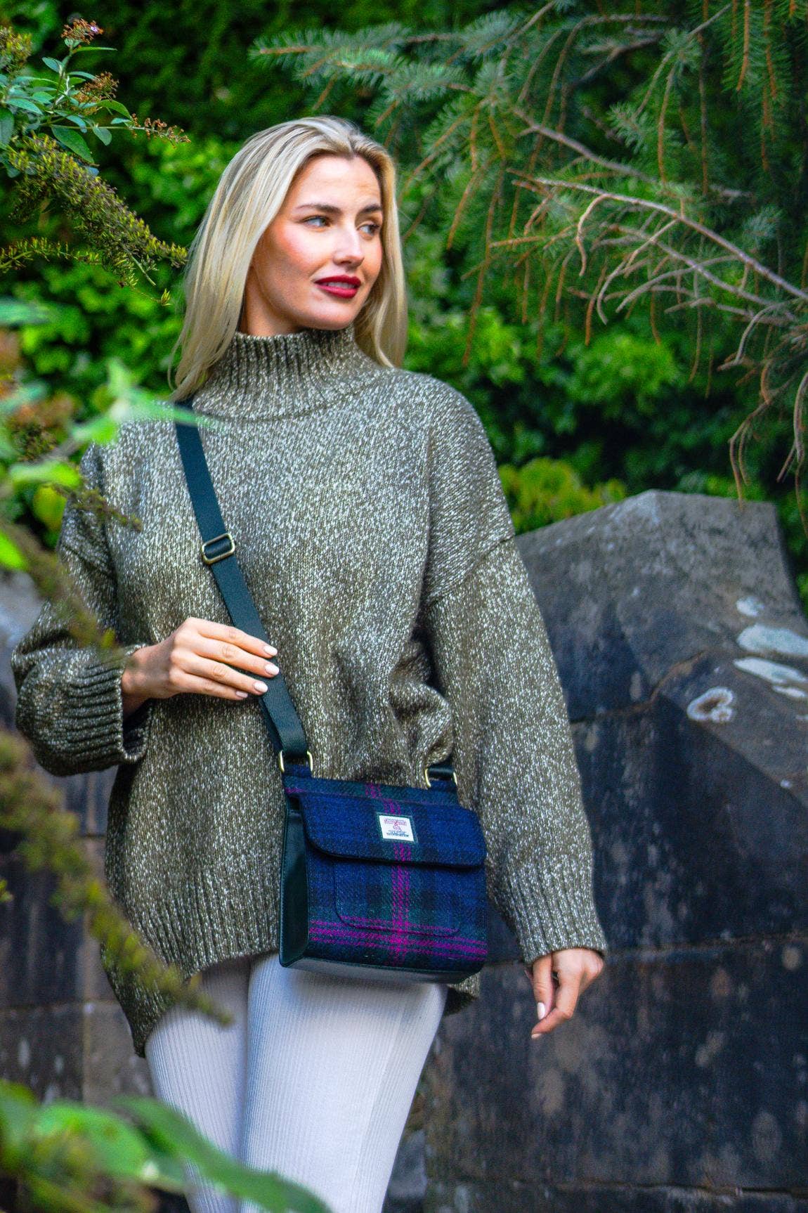 Harris Tweed Medium Satchel Bag Baird Check