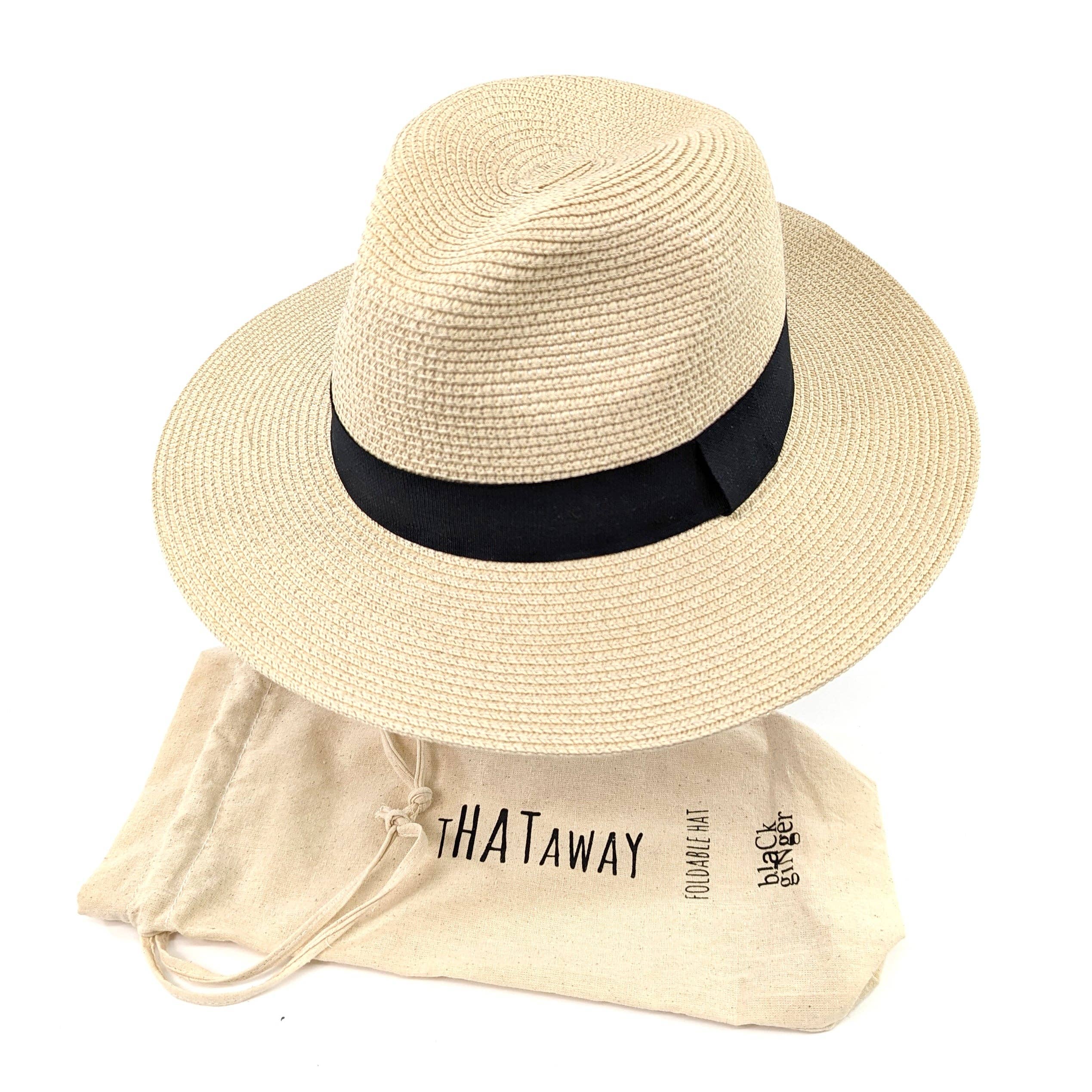 Panama Style Foldable Sun Hat in Bag - Medium (57cm)