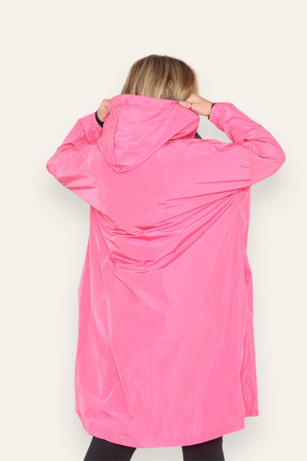 Oversized Hooded Rain Mac: Silver Grey / One Size To UK 16-24