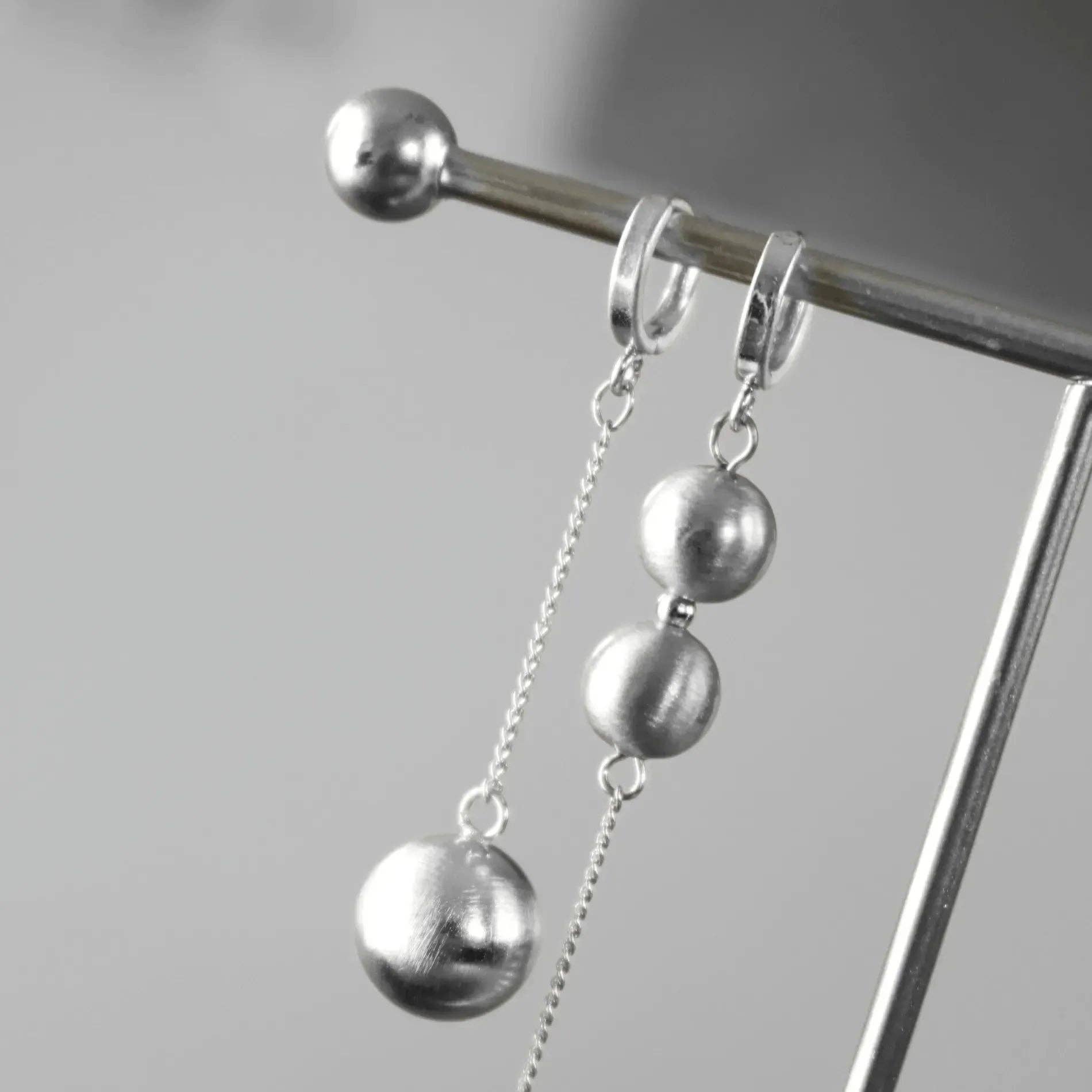 Tabitha Asymmetric Huggies Silver Plating
