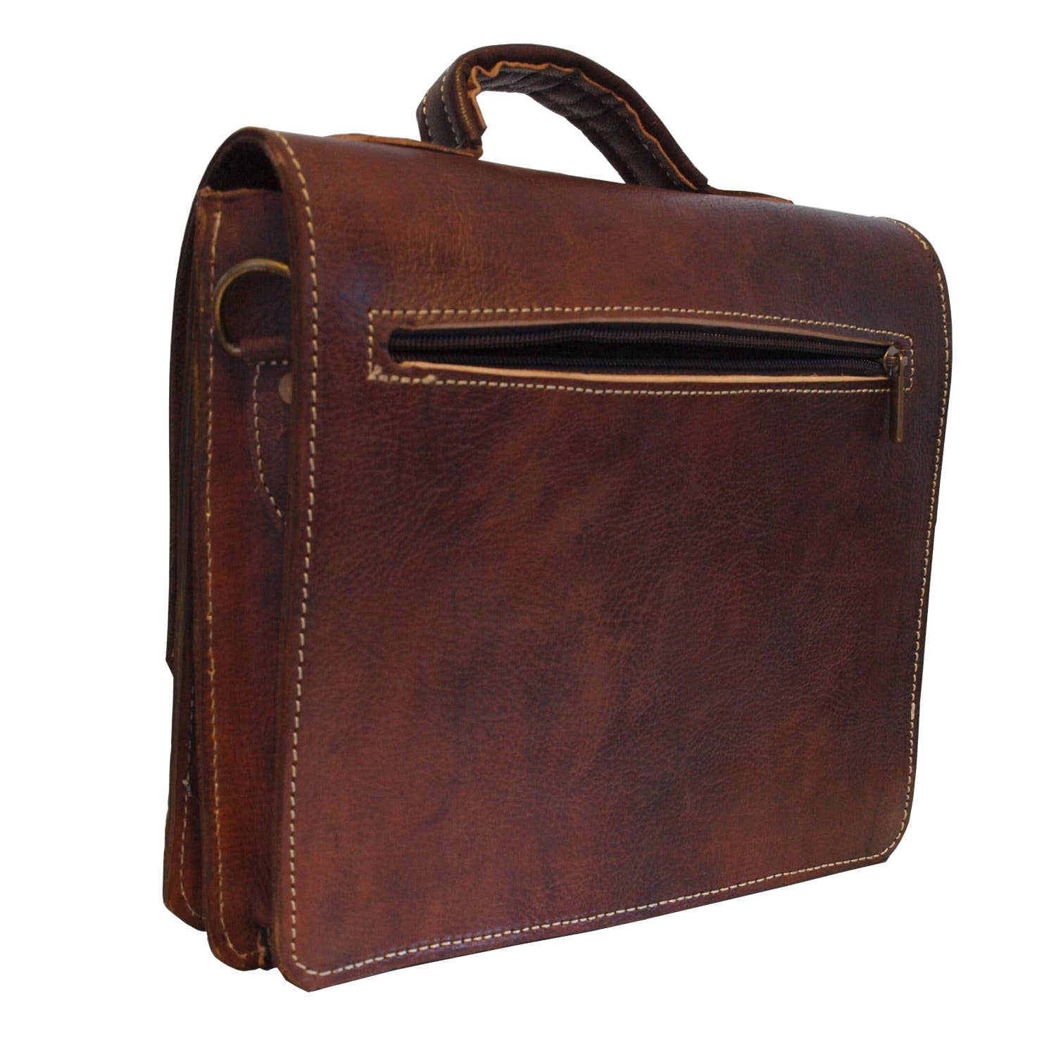 Leather Mini Satchel "The Casablanca": Red