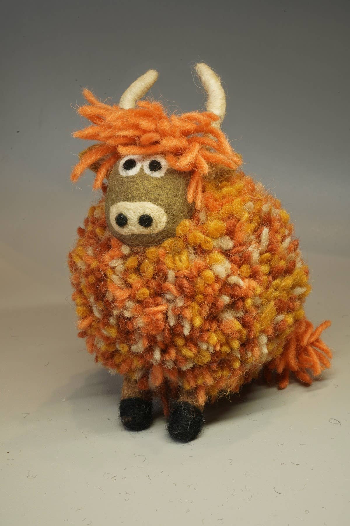 Duncan The Highland Cow Shaggy Wool Pompom Decoration: One Colour