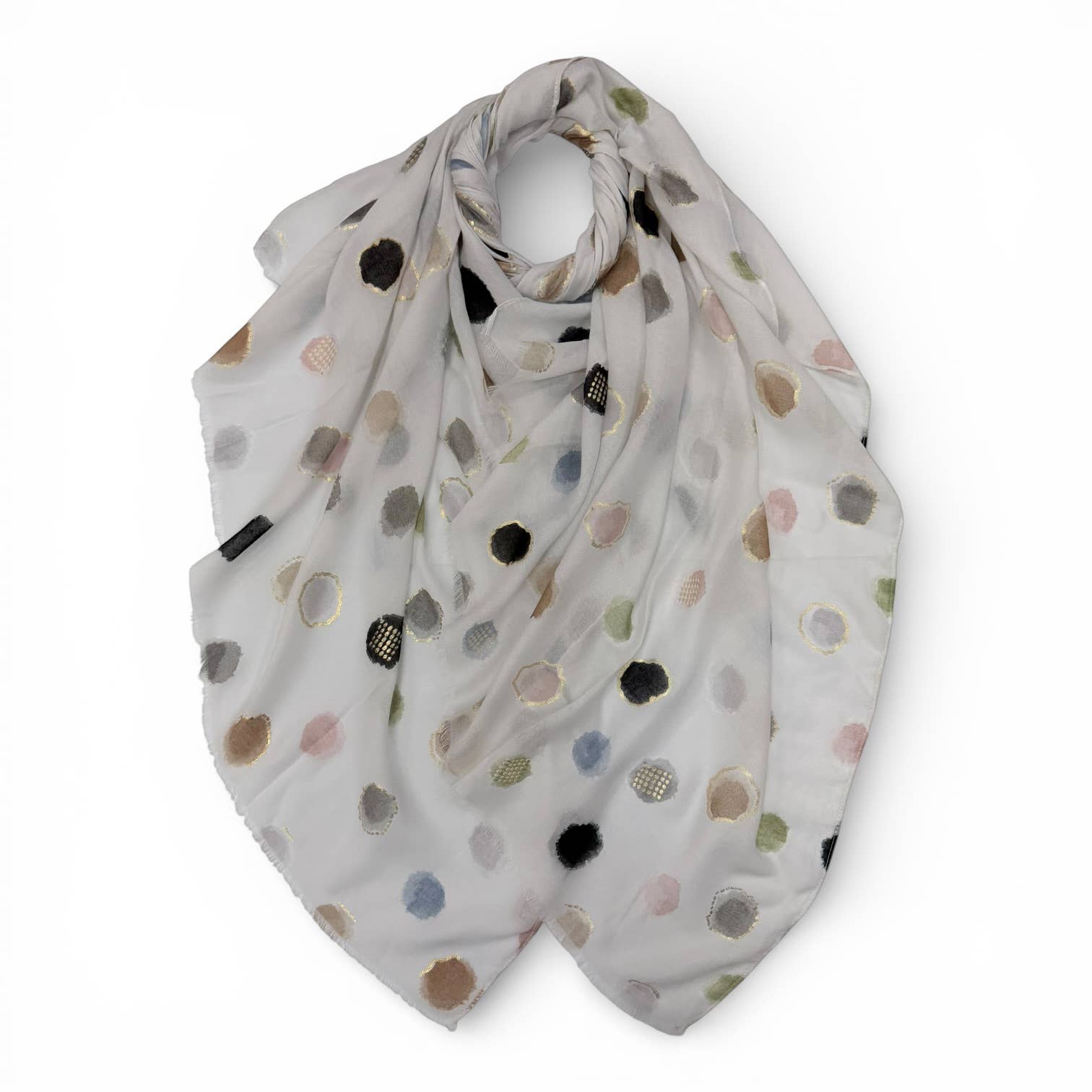 Summer Polka Lightweight Scarf: Blue