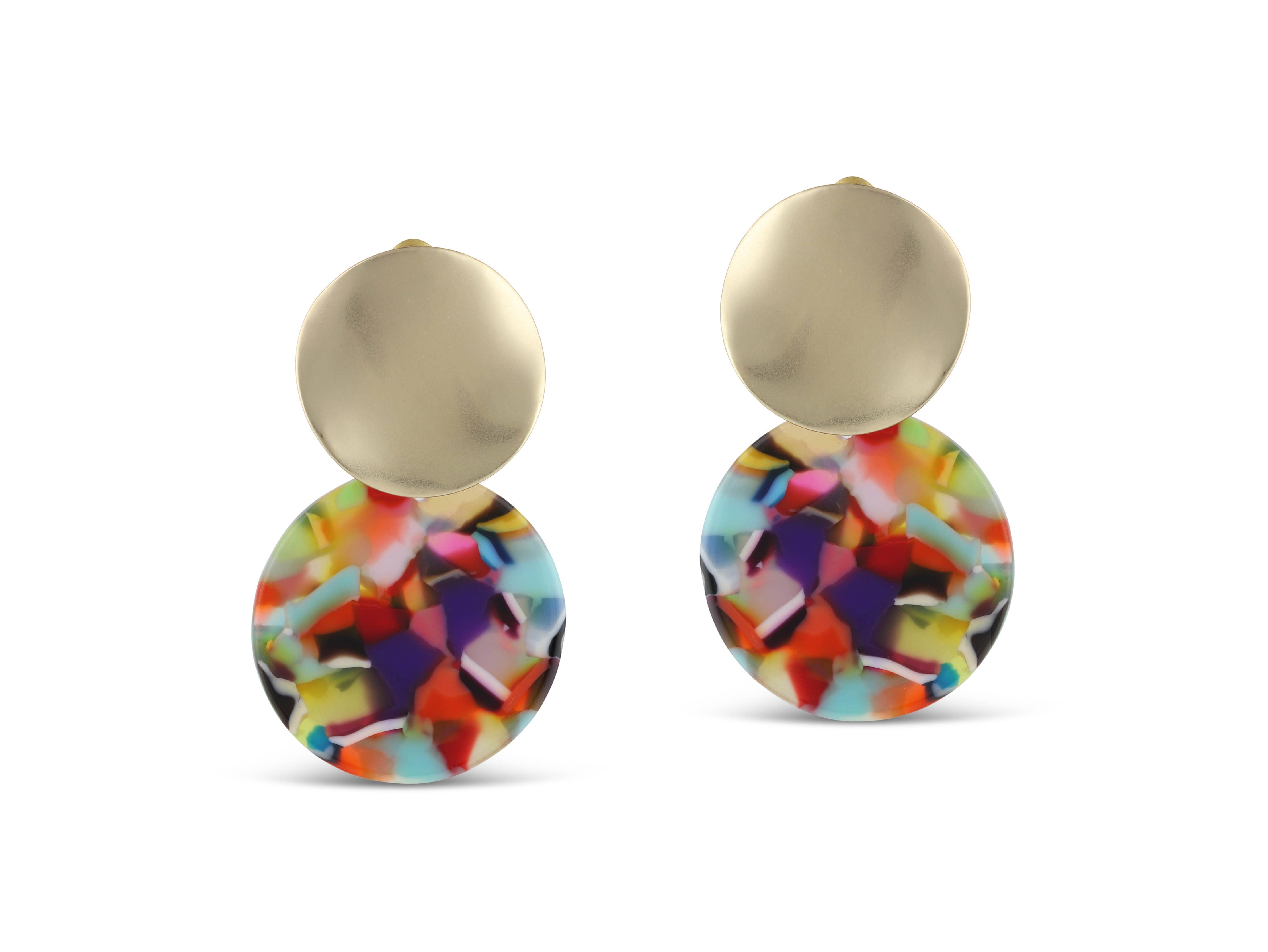 Sarah Two Tone Earrings: BEIGE/BROWN/BLACK