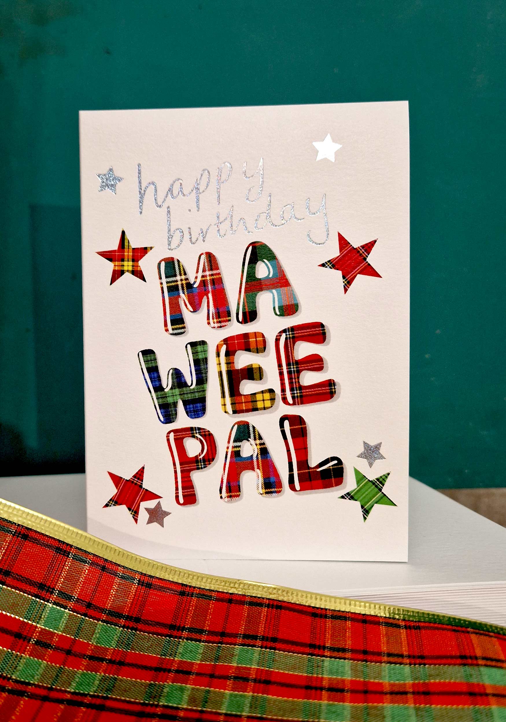 Tartan Words Birthday Ma Wee Pal Card