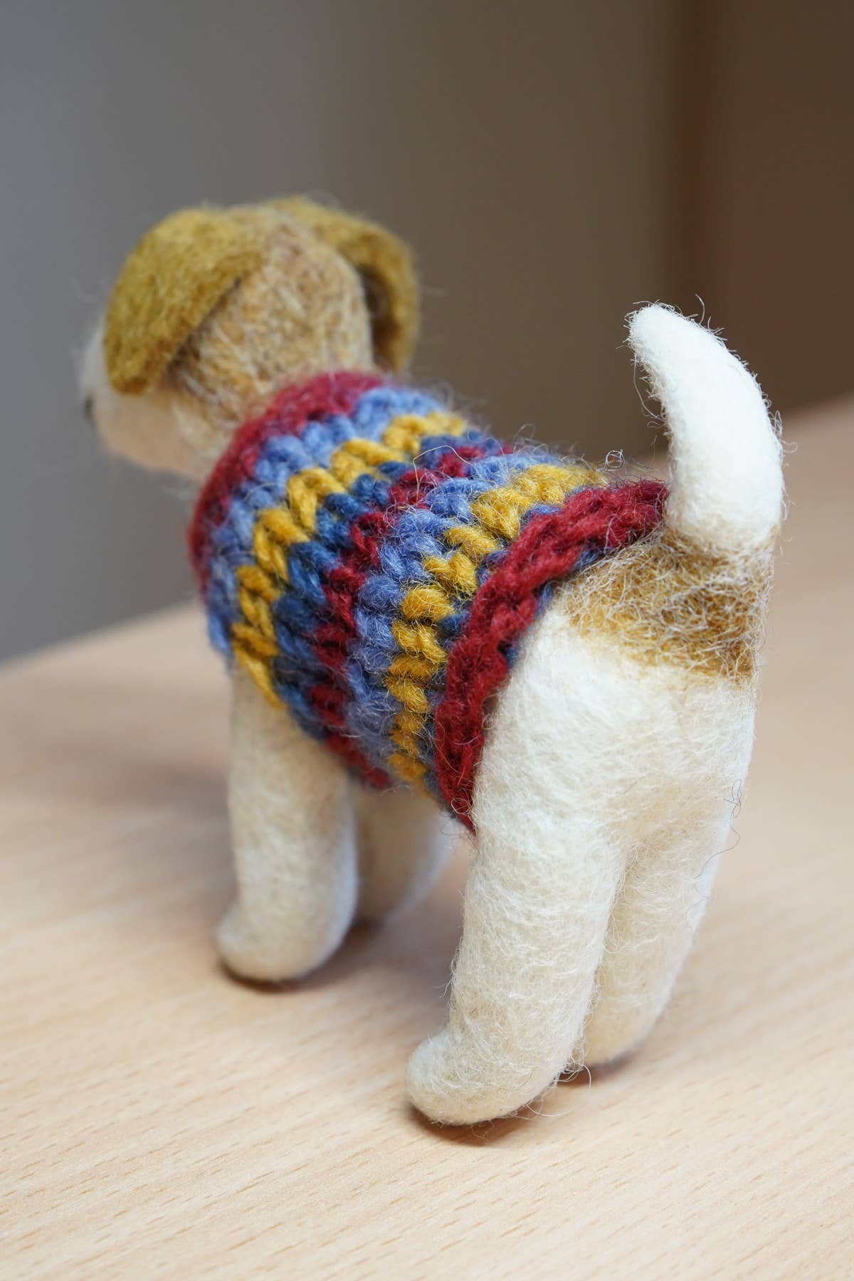 Jack - Hand Felted Wool Terrier Dog in a Jumper Decoration: One Colour
