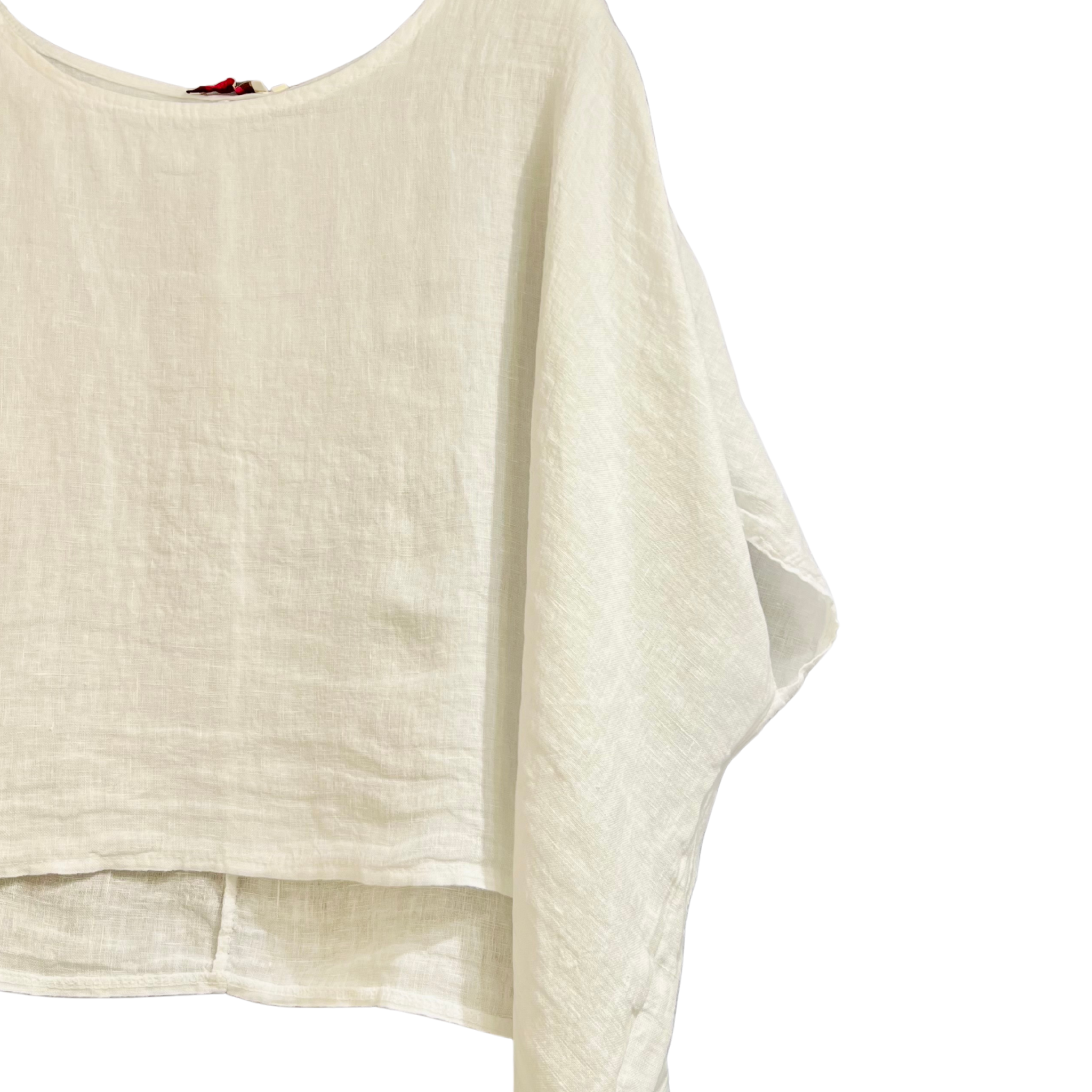 White linen Layering Top