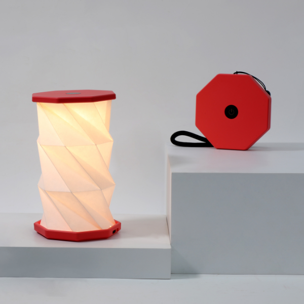 Mini Twist Hexagon Lamp: Lunar White