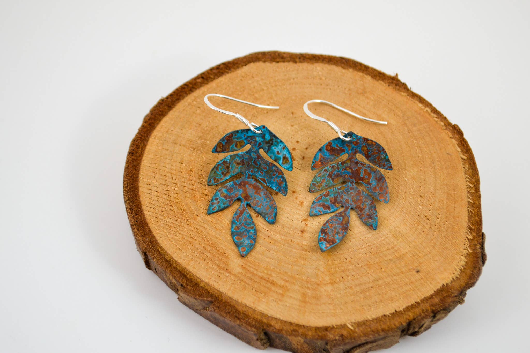 Fern Drop Earrings: Copper / Large