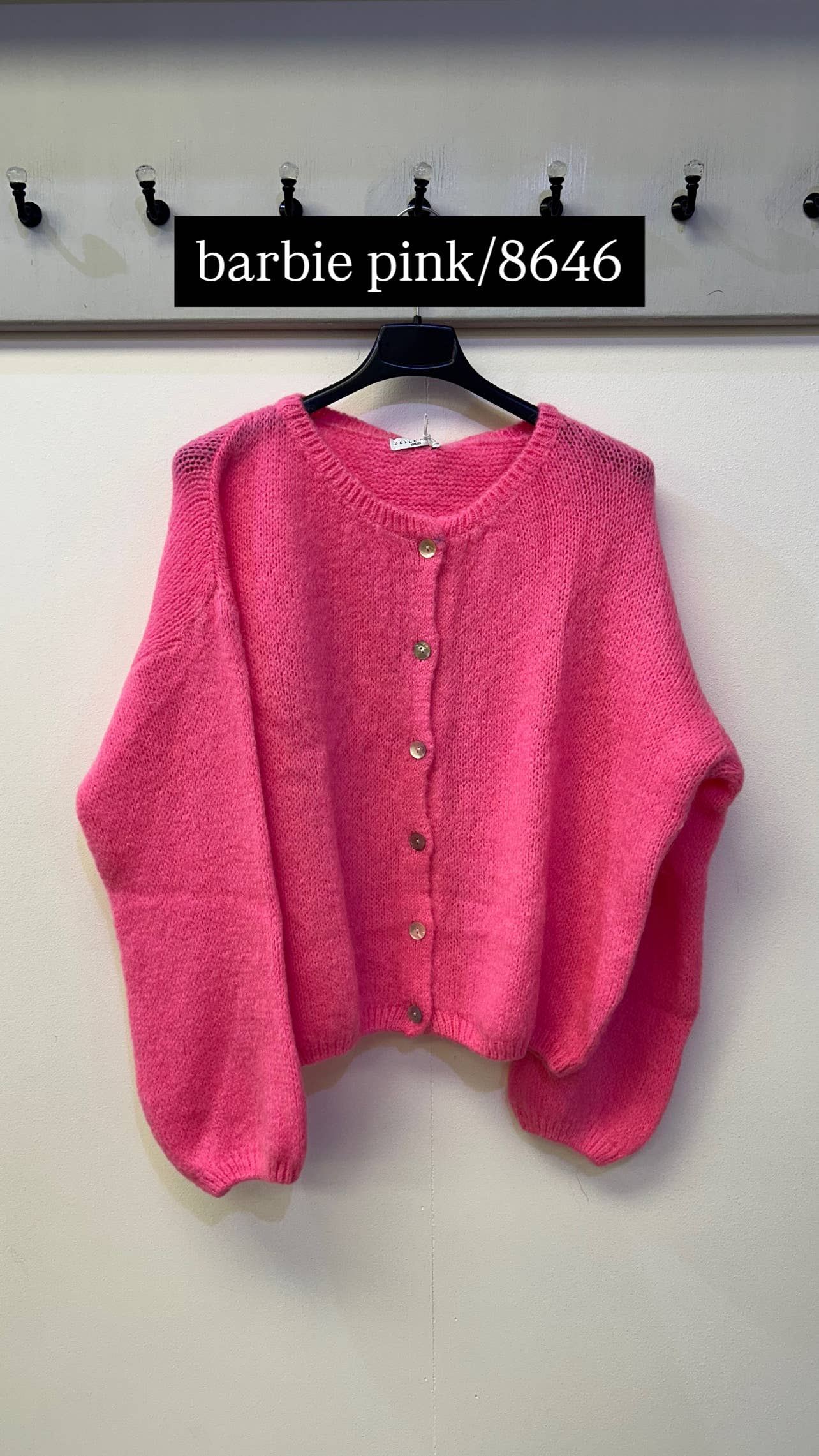 Button Through Mohair Cardigan: Cornflower / One Size: UK8 - UK14/16