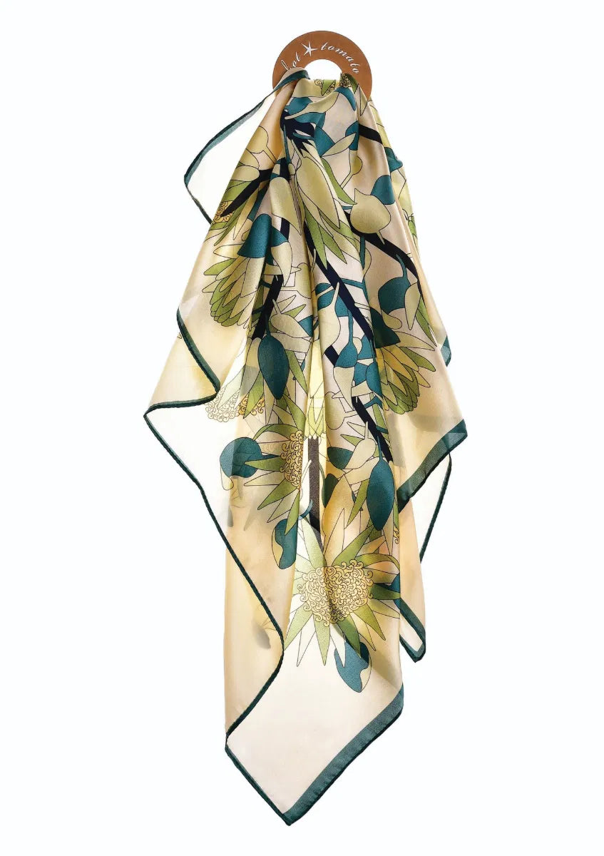 Emerald & Ivory Lotus Scarf