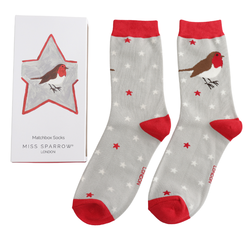 Festive Robin Socks