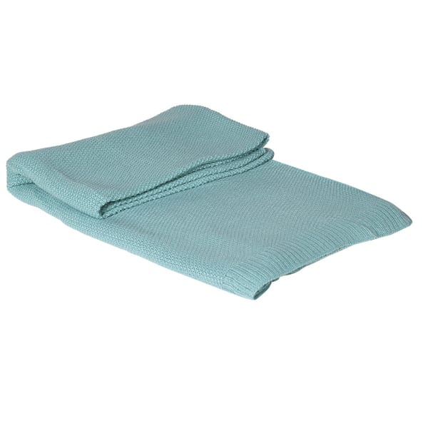 Aqua Knitted blanket