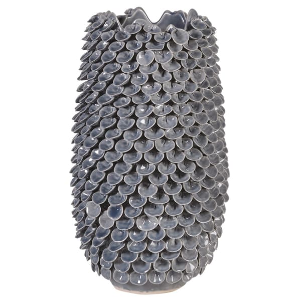 Blue Ceramic leaf Vase