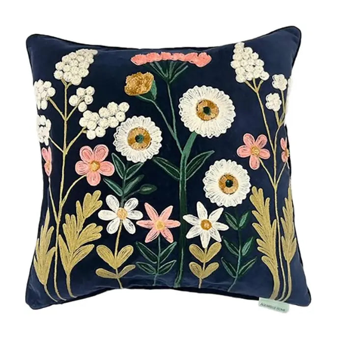 Navy Winslow Velvet Cushion
