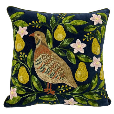 Freyr Navy Velvet Cushion