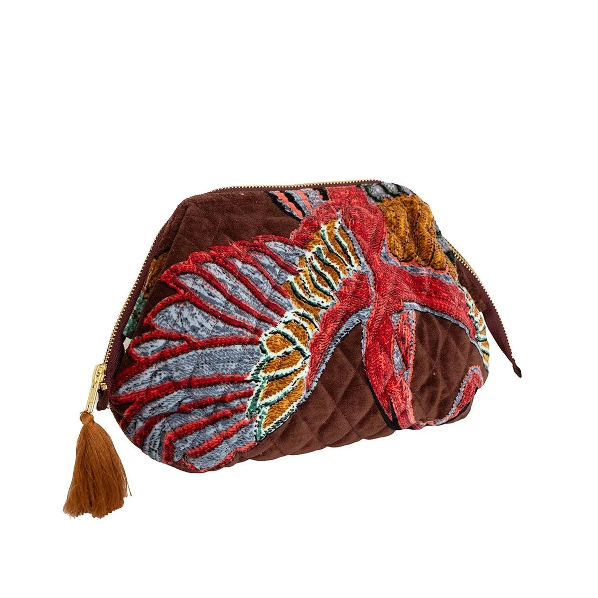 Crane Brown Velvet Pouch