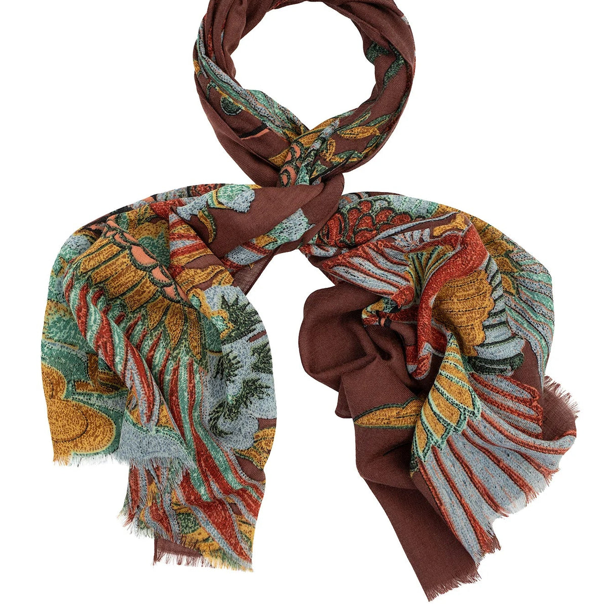 Crane Brown Wool Scarf
