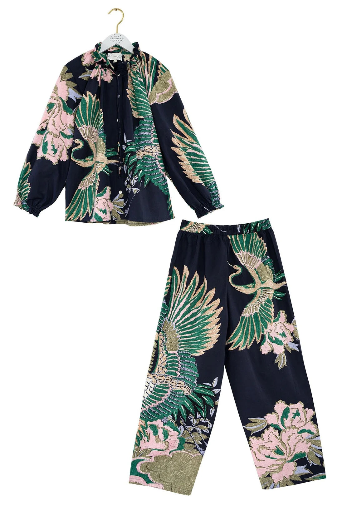 Crane Emerald Poplin Pyjama set