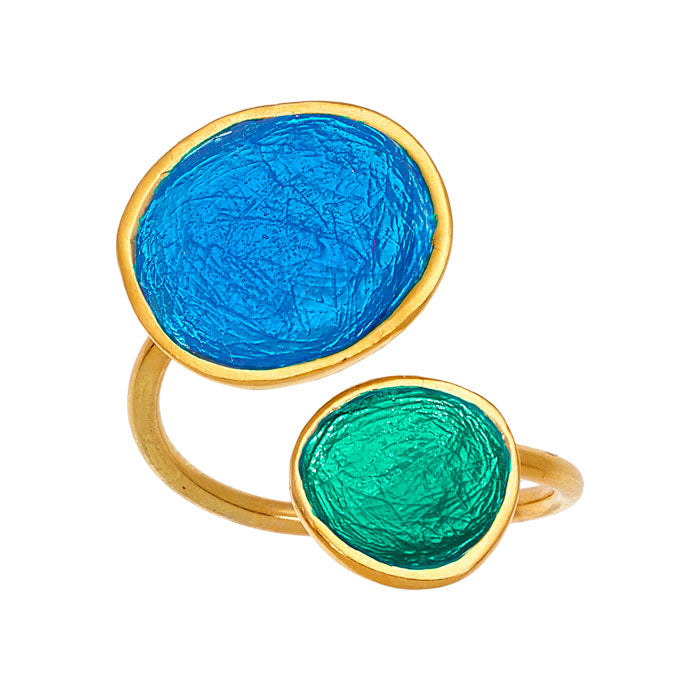 Blue GP Double Pebble Ring