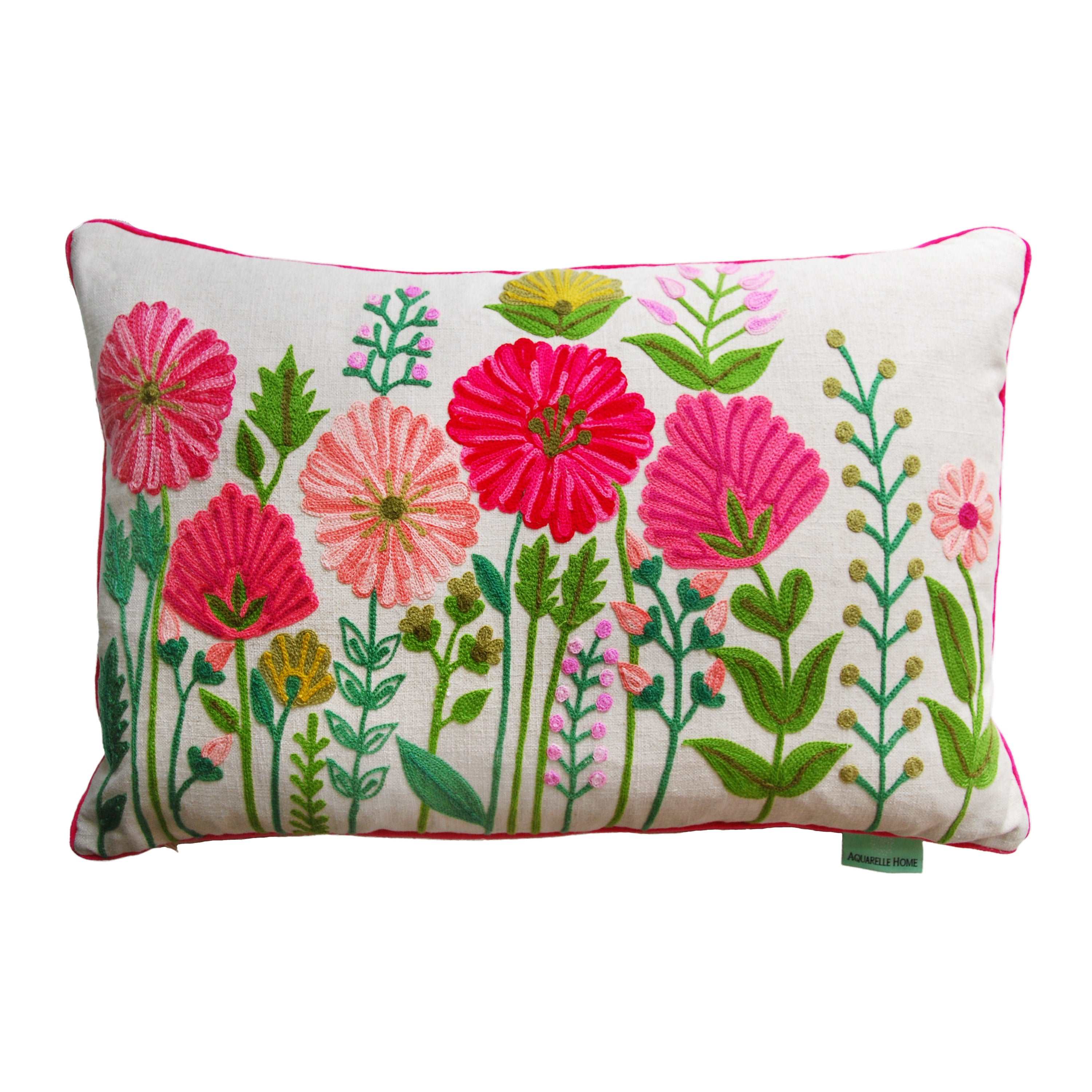 Ensley Pink on Linen Cushion