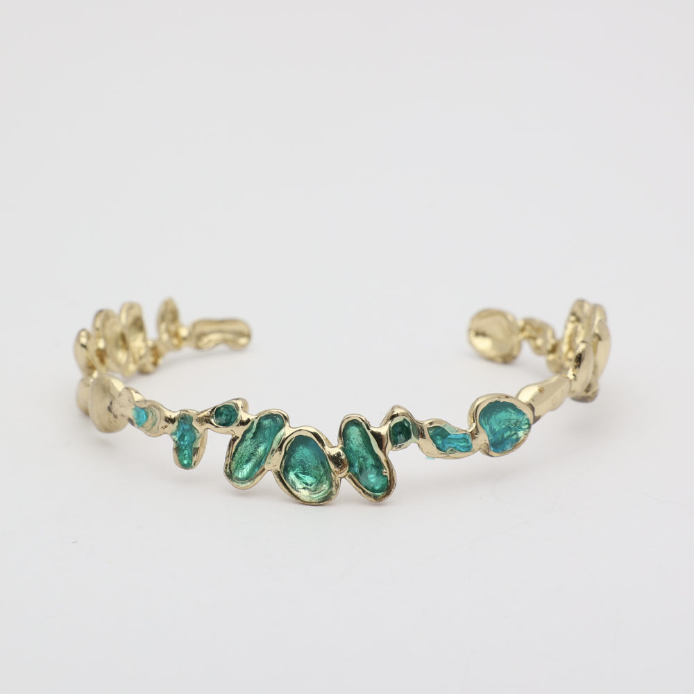 Brass Turquoise Enamel Bracelet