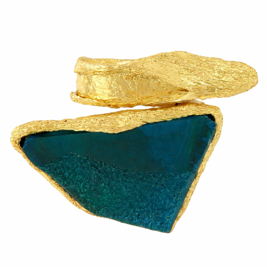 Brass Blue Resin Ring