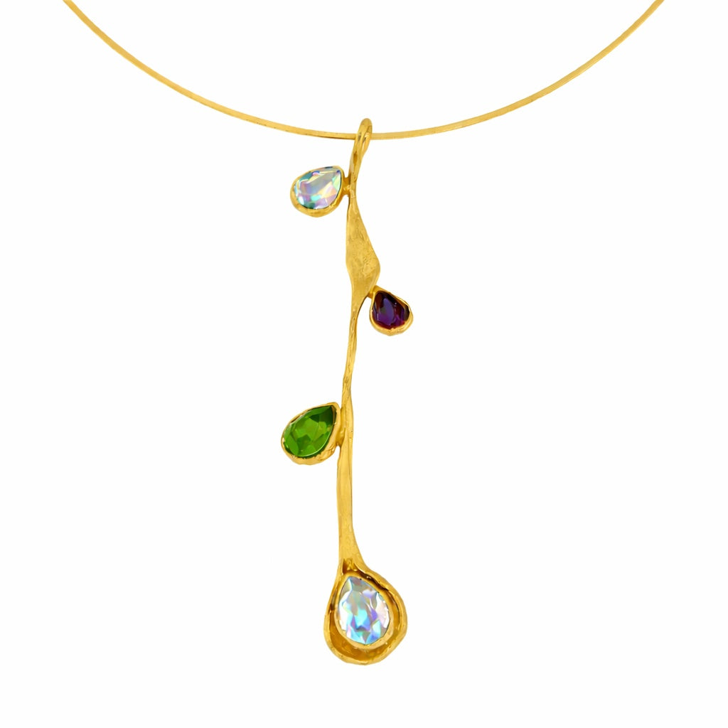 Brass Summer Multicolor Crystals necklace