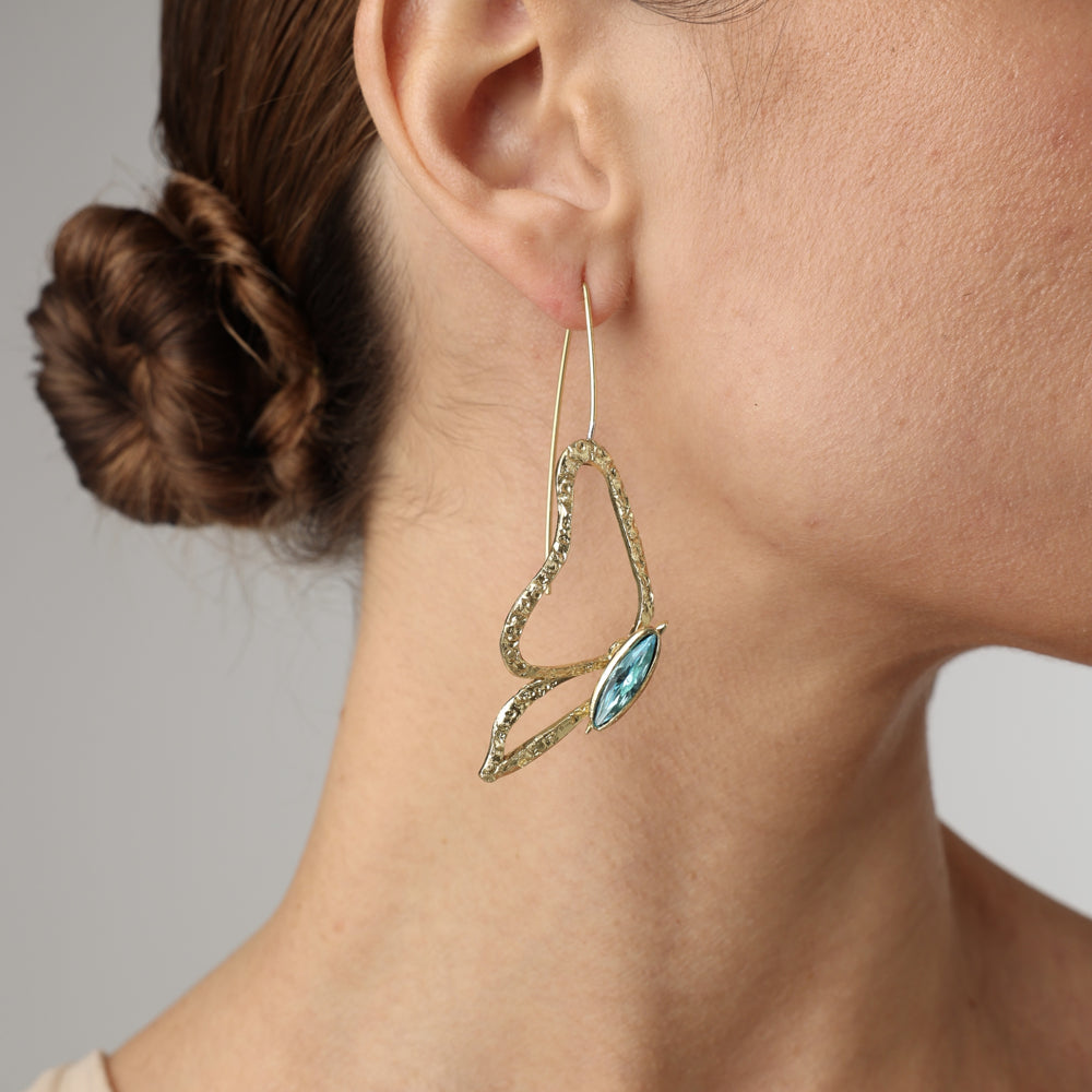 Brass Aqua Bohemica Earrings