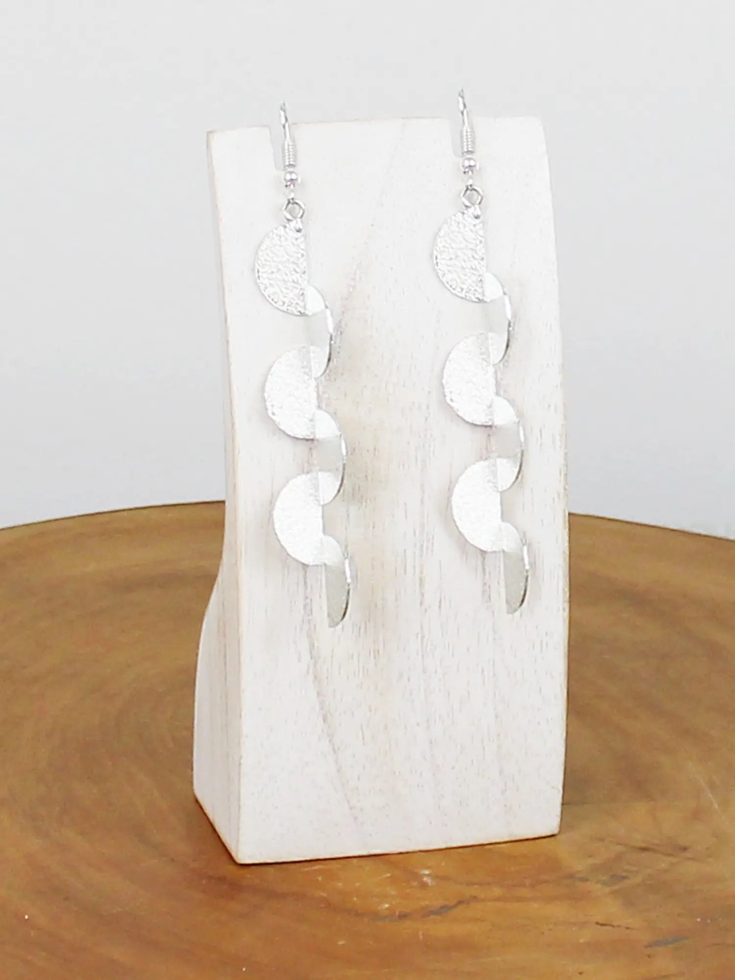 long texture earrings