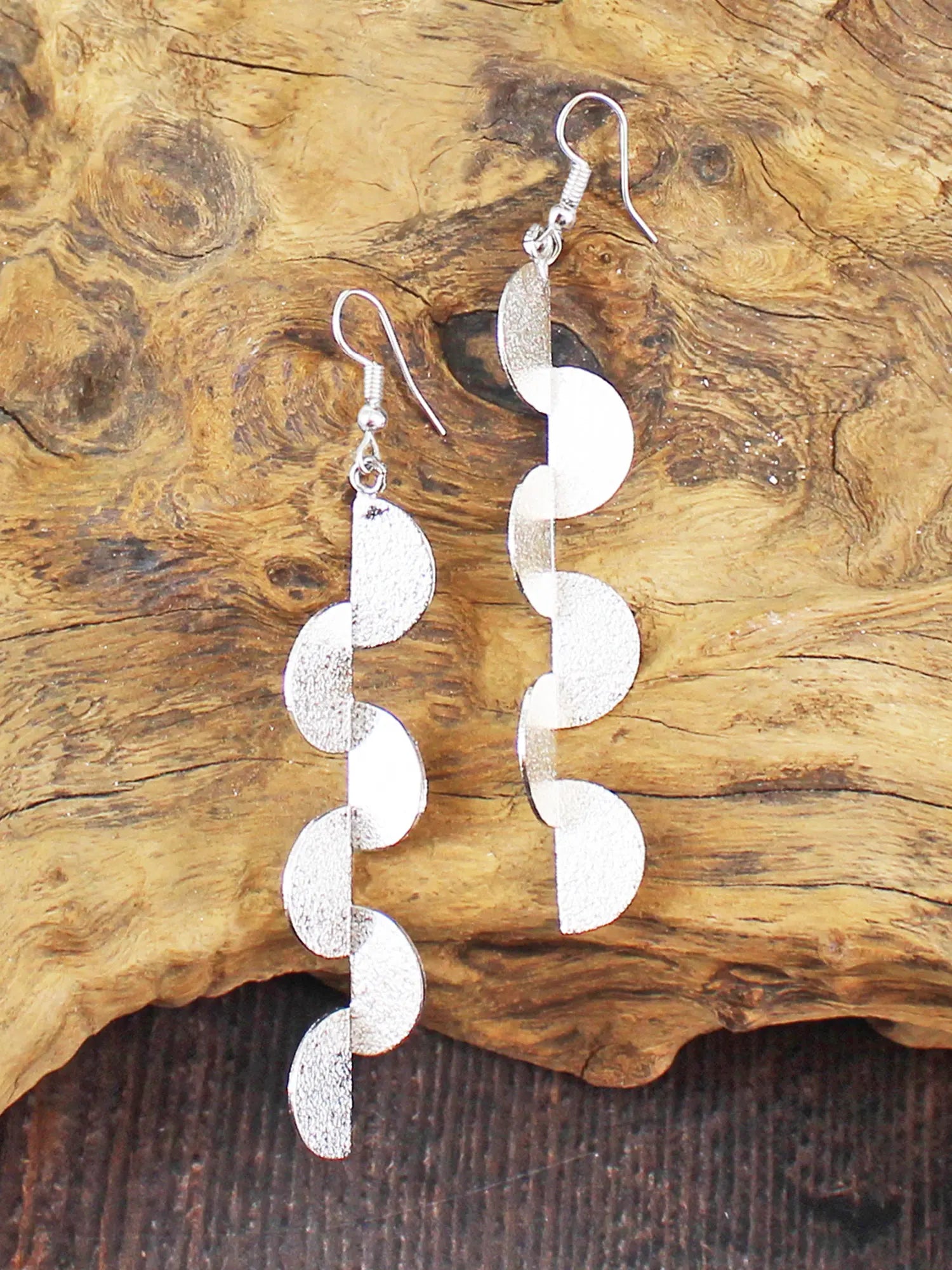 long texture earrings