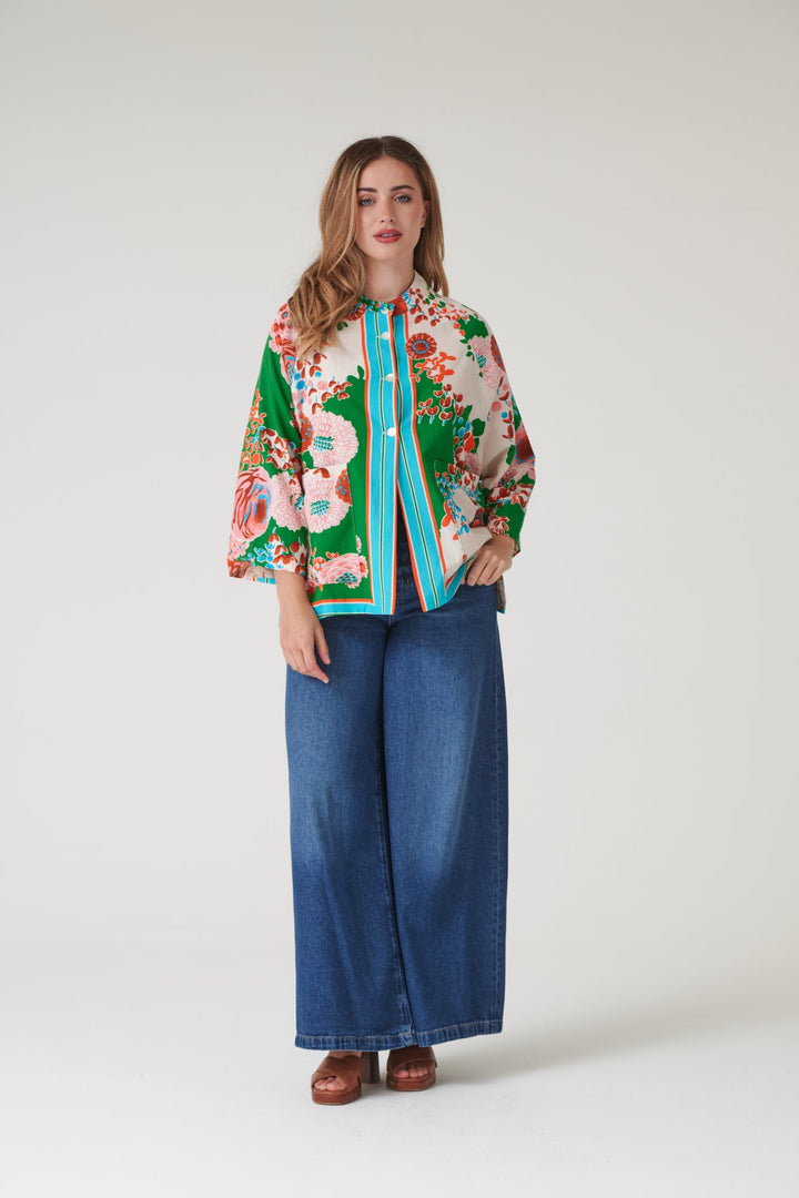 Green Kitsch Bouquet Summer Jacket