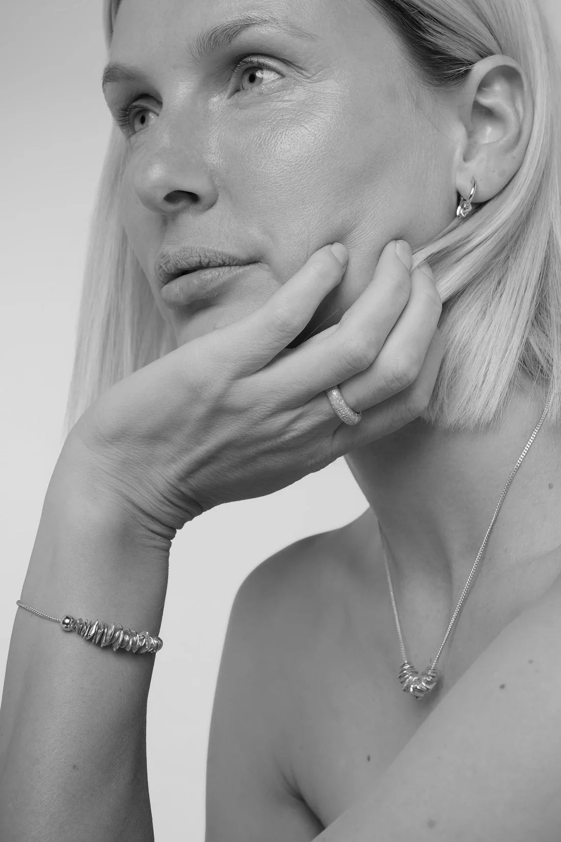 Silver cairn bracelet