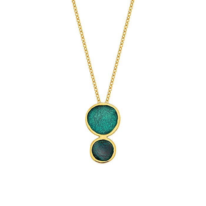 Petrol GP Double Small Pebble Necklace