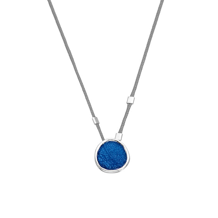 Royal Blue Small Pebble Cord Necklace