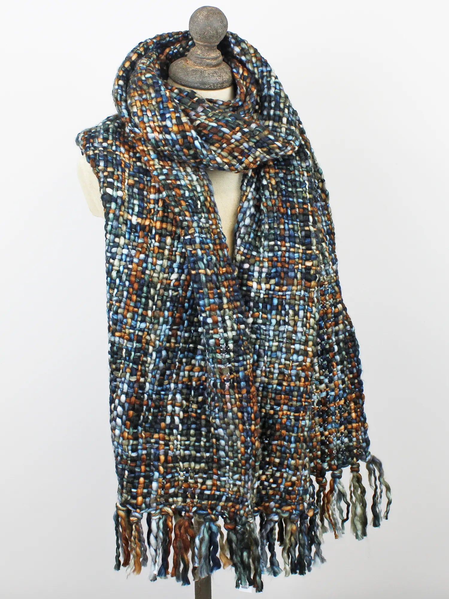 Black & White Chunky Tweed Scarf