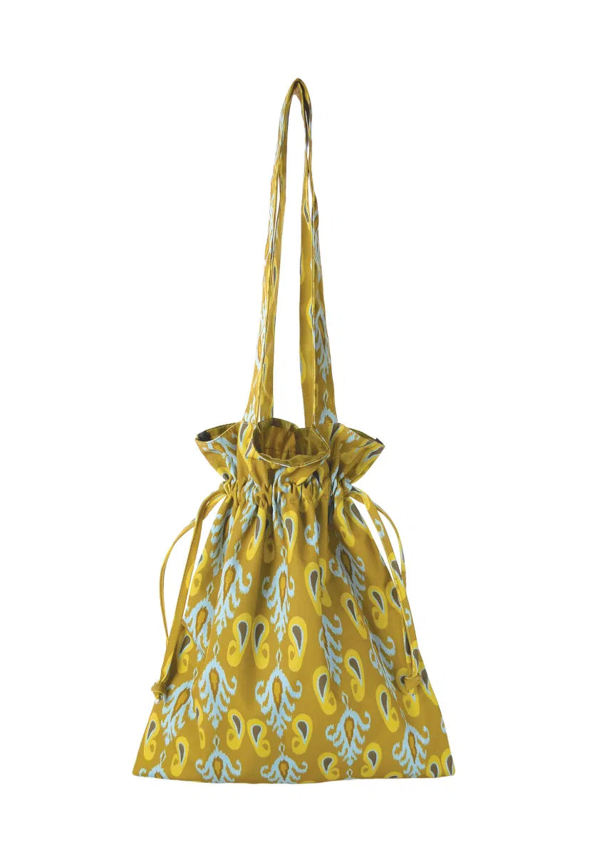 Lime Aztec Draw String Bag