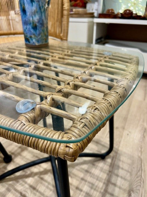 Rattan Table & Two Chairs