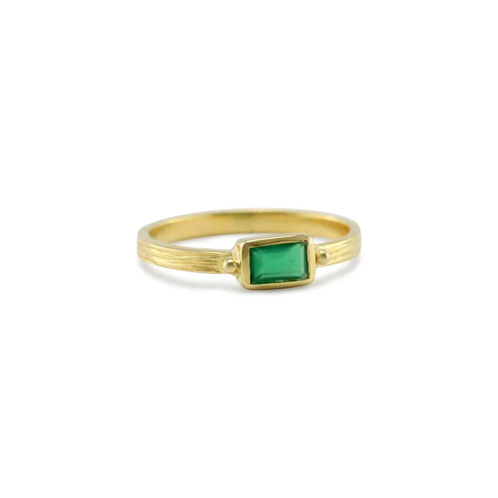 Grüner Onyx-Goldring